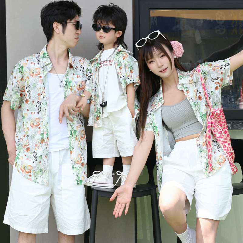 ホリデールック親子花柄シャツ家族全員休暇服父母と息子娘半袖ト - Plant Parent Clothing のレビューと価格