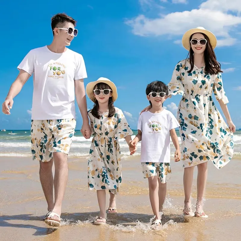 リゾート家族服親子ビーチ服ママ娘等しいドレスお父さん息子Tシ - Plant Parent Clothing のレビューと価格