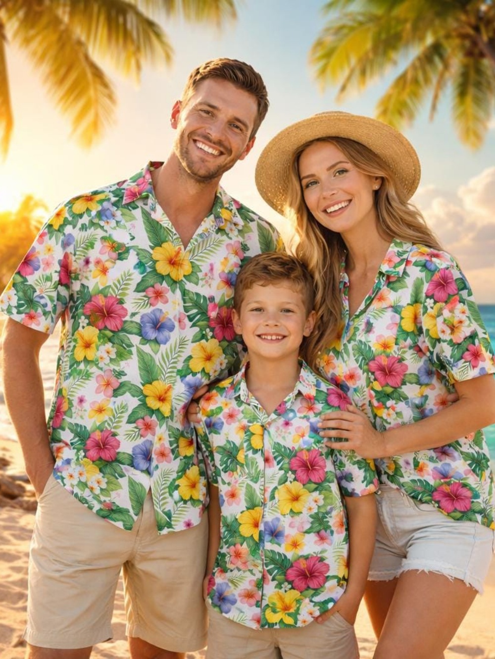 夏子供用シャツ熱帯植物グラフィックプリント家族ハワイアン休暇 - Plant Parent Clothing のレビューと価格