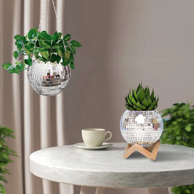 ディスコミラーボールハンギングフラワーポット、多肉植物鉢、室 - Plant Parent のレビューと価格