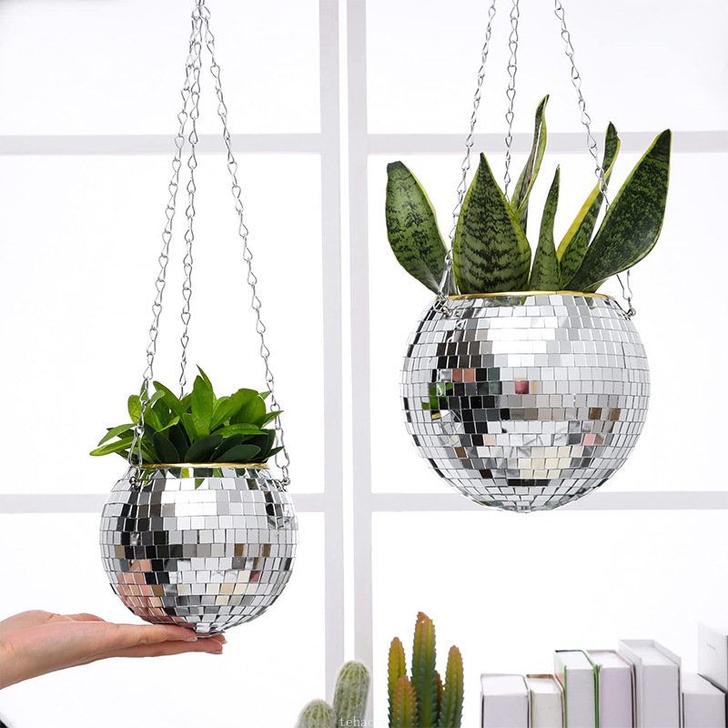 ディスコミラーボールハンギングフラワーポット、多肉植物鉢、室 - Plant Parent のレビューと価格